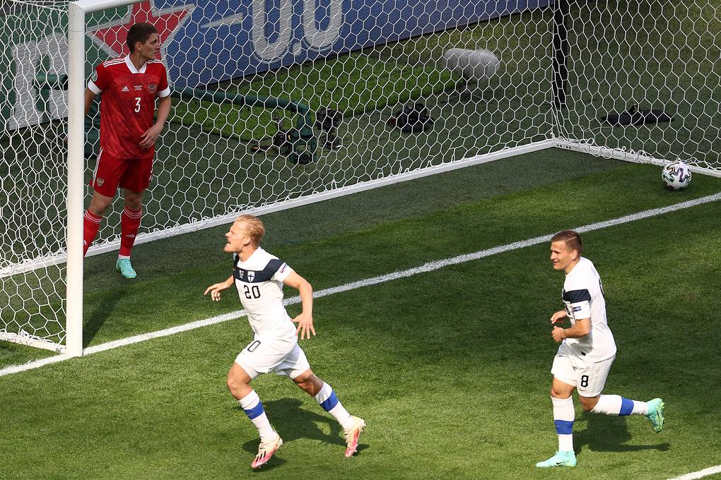 Сборная России обыграла команду Финляндии в матче чемпионата Европы по футболу