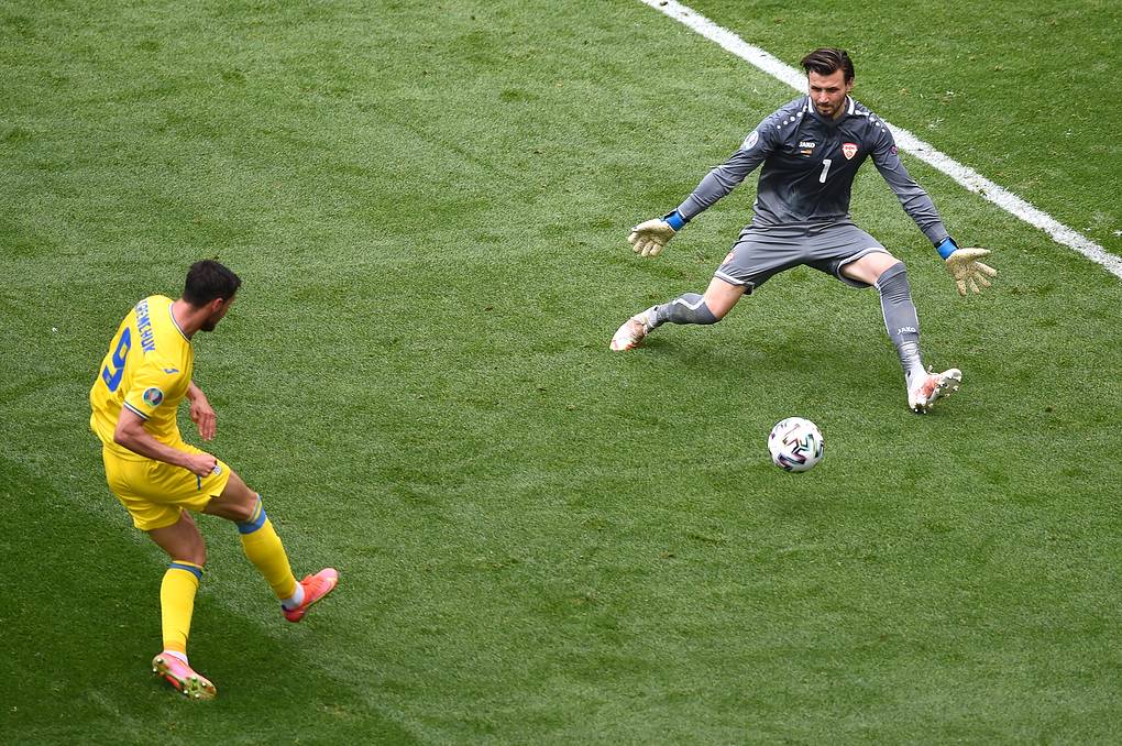 Сборная Украины обыграла команду Северной Македонии в матче чемпионата Европы по футболу