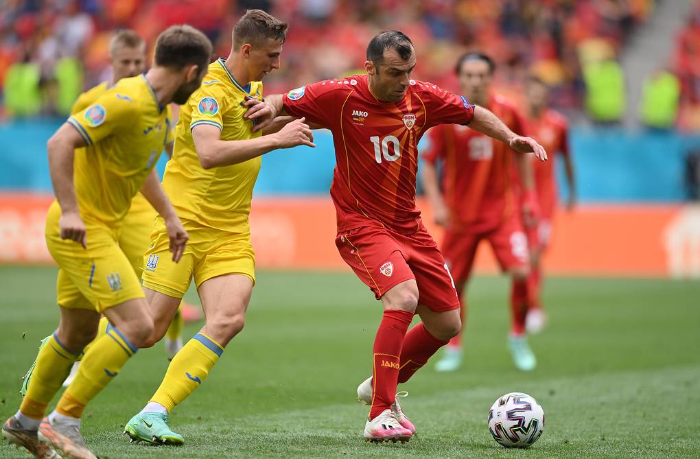 Сборная Украины обыграла команду Северной Македонии в матче чемпионата Европы по футболу