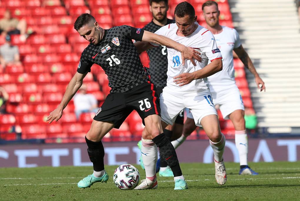 Сборная Хорватии сыграла вничью с командой Чехии в матче чемпионата Европы по футболу