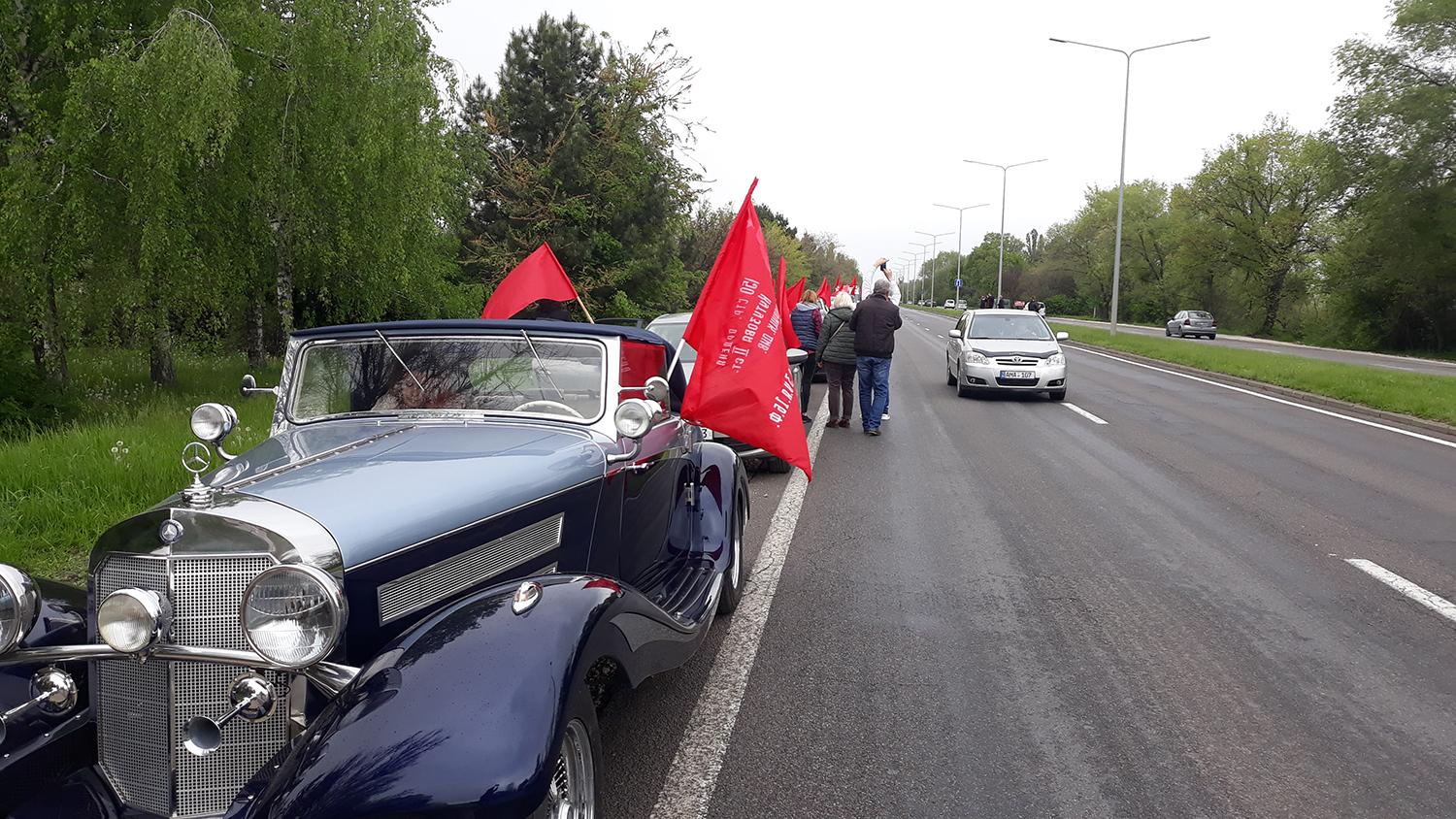 Состоялся автопробег "Два берега - одна Победа", приуроченный годовщине победы над фашизмом (Видео/Фото)